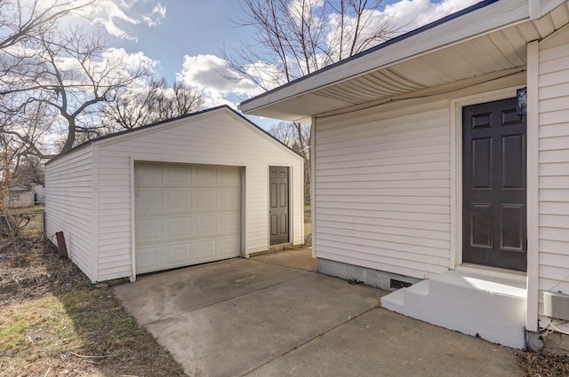 view of garage