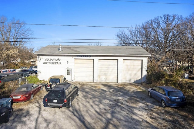 view of garage