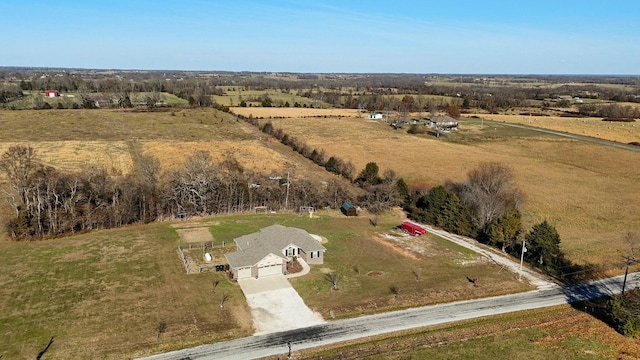 aerial view featuring a rural view