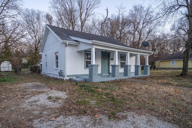 view of front of home featuring covered porch