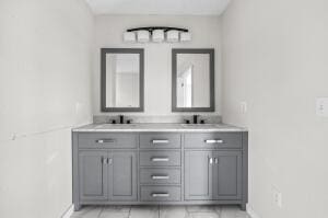 9800 Red Spring Rd, Mountain Grove, MO 65711 - bathroom with baseboards and double vanity