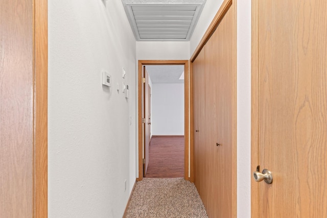 hallway with carpet