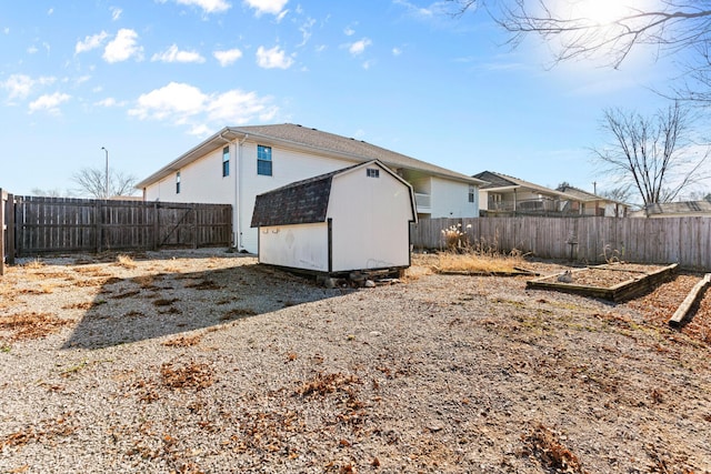 exterior space featuring a storage unit