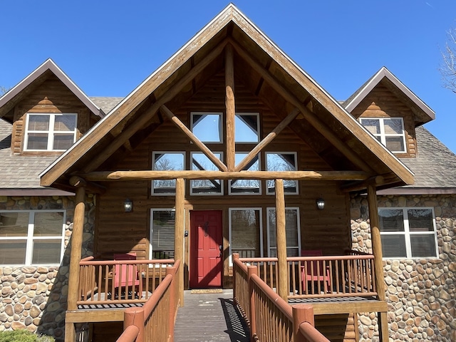 exterior space with covered porch