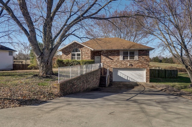 view of front facade with a garage