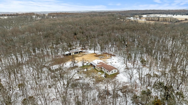 view of snowy aerial view