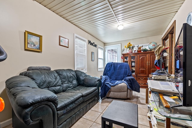 view of tiled living room