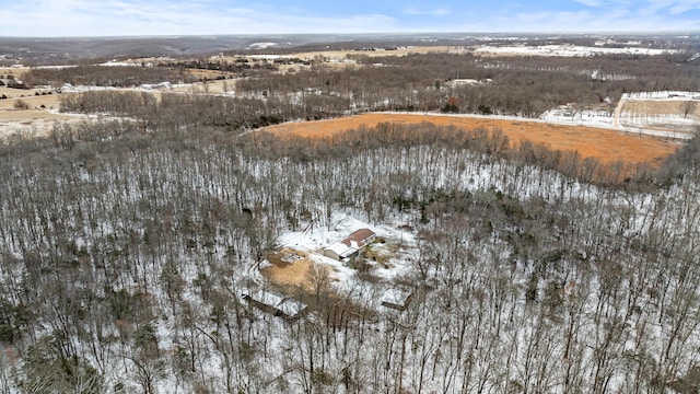 view of snowy aerial view