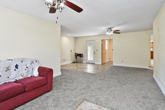 3011 E Lamonta Dr, Springfield, MO 65804 - carpeted living room featuring ceiling fan
