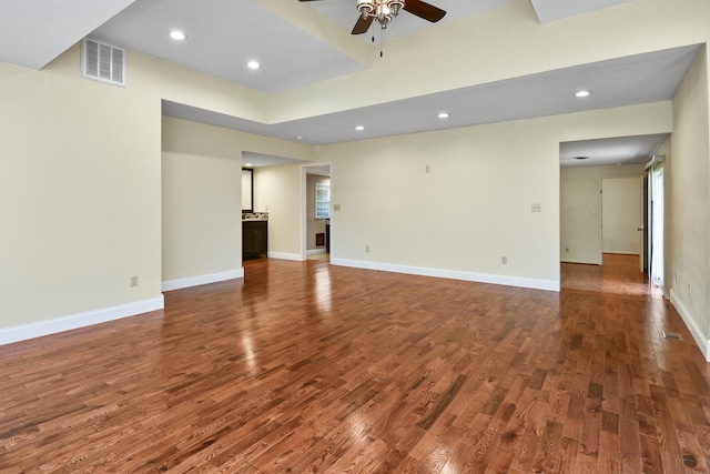 3011 E Lamonta Dr, Springfield, MO 65804 - unfurnished room with wood finished floors, ceiling fan, and recessed lighting