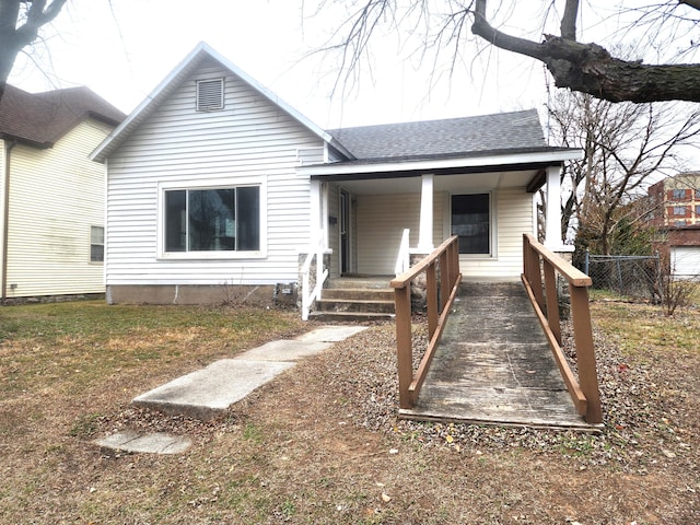 bungalow-style home with a porch