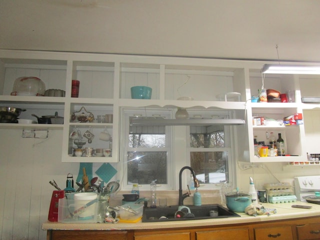 interior space featuring range and sink