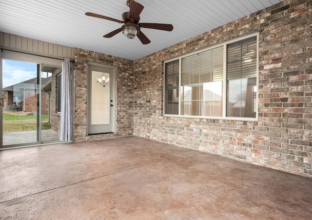 view of patio / terrace featuring ceiling fan