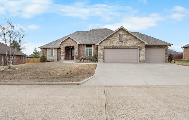 view of front of property featuring a garage