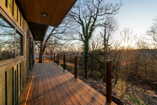 view of deck at dusk