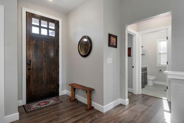 entryway featuring dark hardwood / wood-style floors