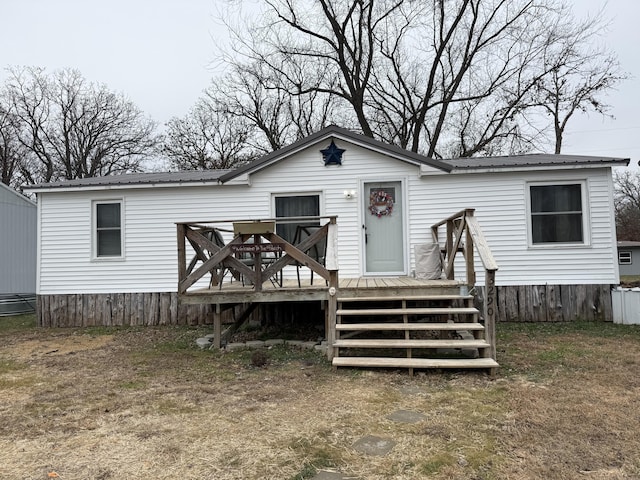 manufactured / mobile home with a deck