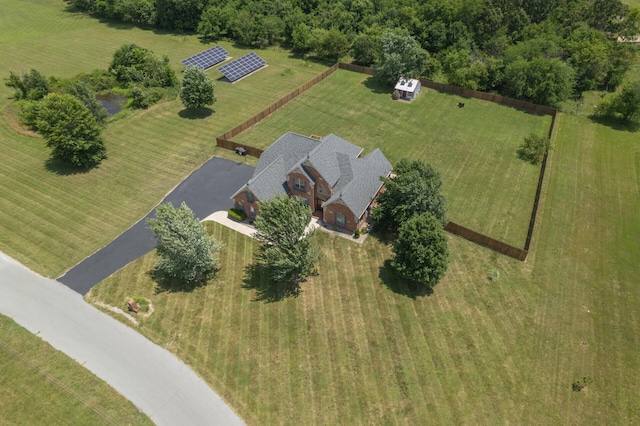 drone / aerial view featuring a rural view