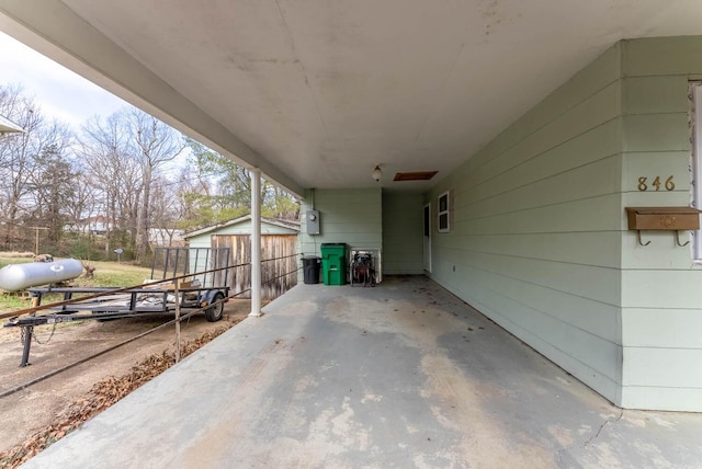 view of patio featuring a carport