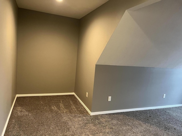 additional living space featuring carpet floors and vaulted ceiling