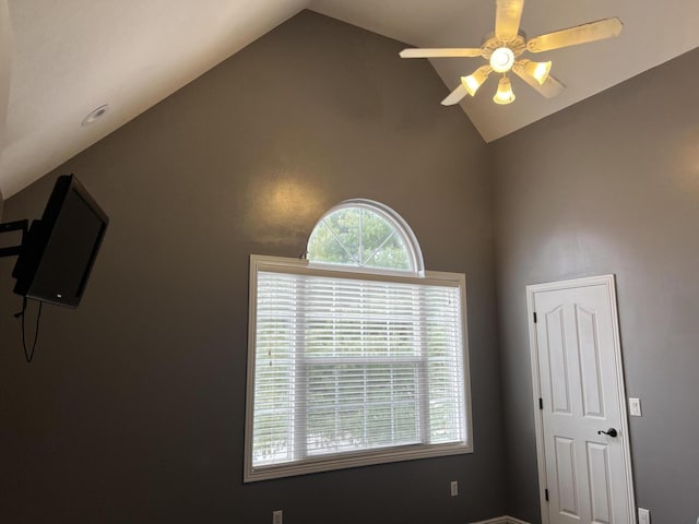 interior details with ceiling fan