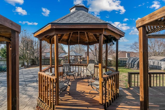 deck with a gazebo