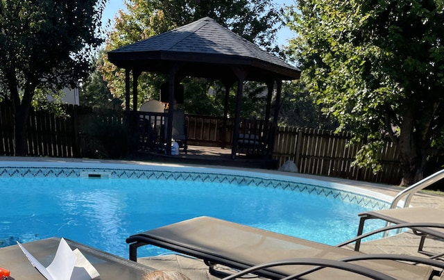 view of pool featuring a gazebo