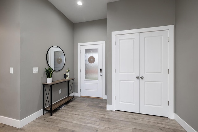 entryway featuring light hardwood / wood-style flooring