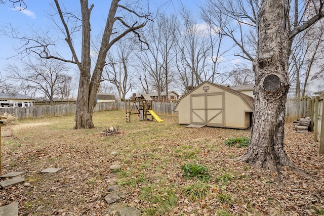 view of yard with a playground