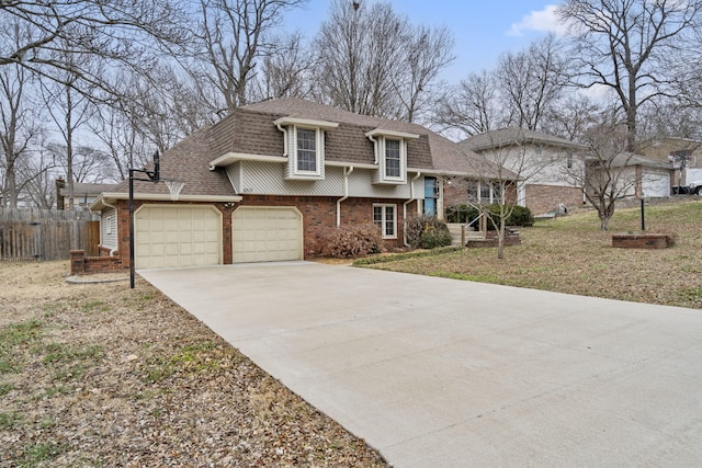 split level home featuring a garage