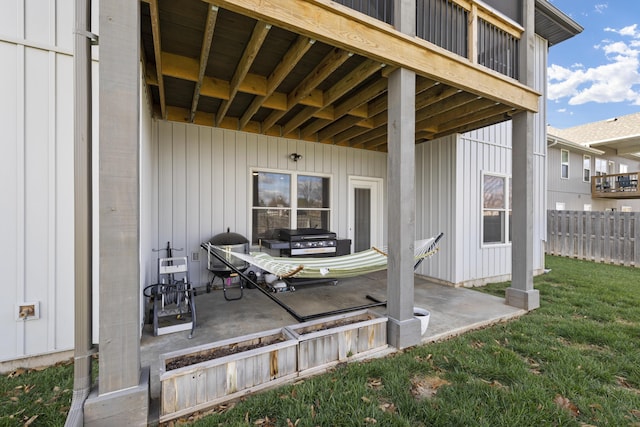 view of patio / terrace with a grill