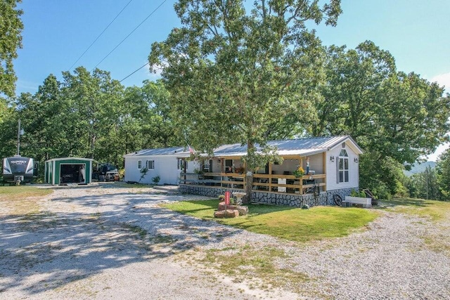 view of single story home