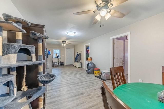 interior space with light hardwood / wood-style flooring