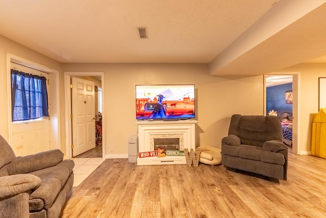 living room featuring light hardwood / wood-style floors