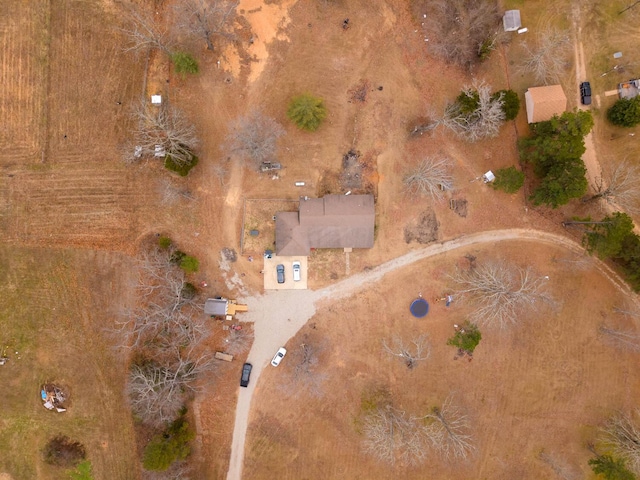 drone / aerial view with a rural view