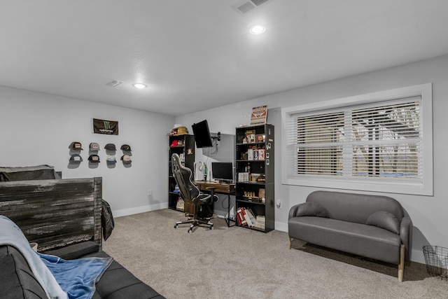 view of carpeted office