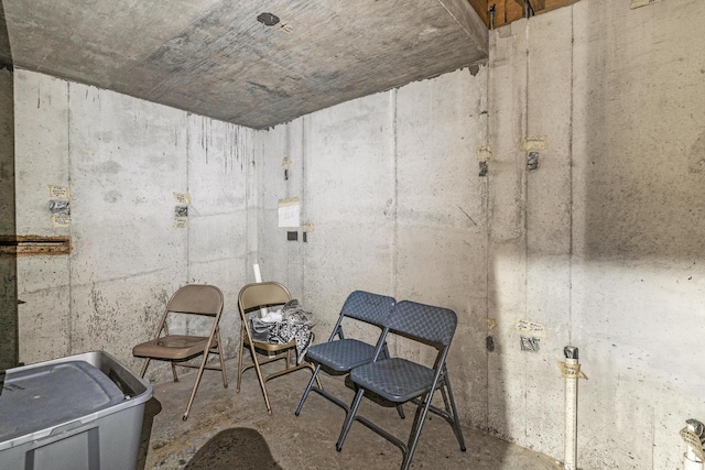 interior space with concrete floors