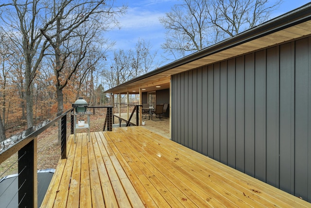 1369 E 398th Rd, Bolivar, MO 65613 - wooden terrace with outdoor dining space