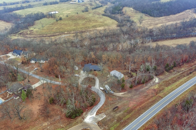 aerial view featuring a rural view