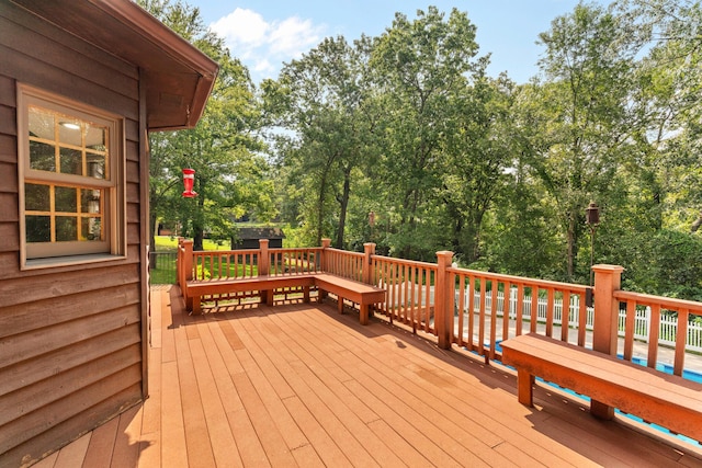 view of wooden deck