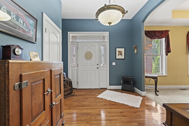 foyer featuring light hardwood / wood-style floors