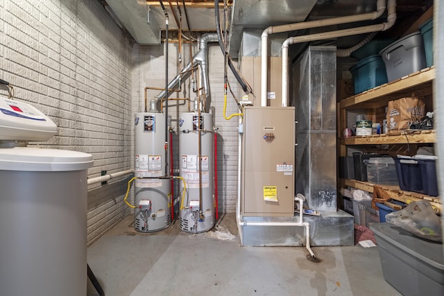 utility room featuring gas water heater