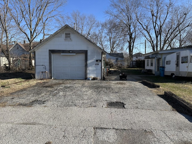 view of garage