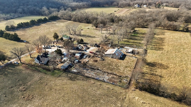 drone / aerial view featuring a rural view