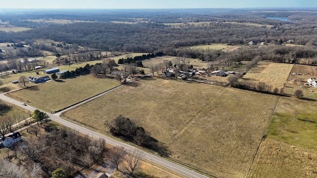 drone / aerial view featuring a rural view