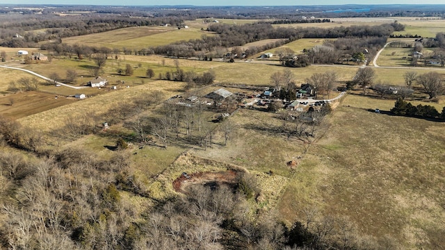 bird's eye view featuring a rural view