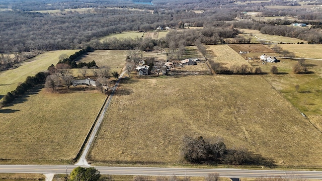 drone / aerial view with a rural view