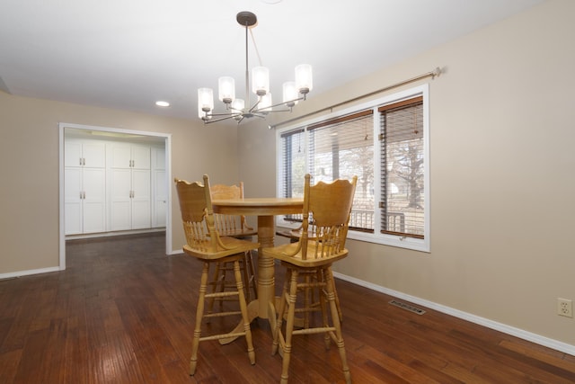 1012 W Monarch Dr, Nixa, MO 65714 - dining space with a chandelier, dark wood finished floors, and recessed lighting