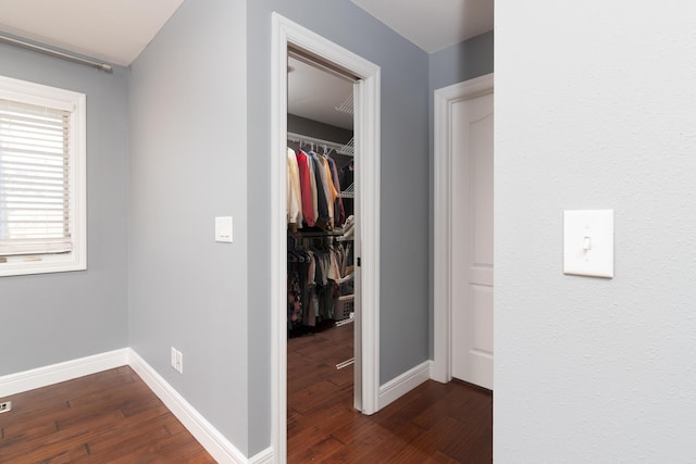 1012 W Monarch Dr, Nixa, MO 65714 - hallway with dark wood-style floors and baseboards