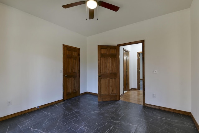 spare room featuring ceiling fan